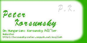 peter korsunsky business card